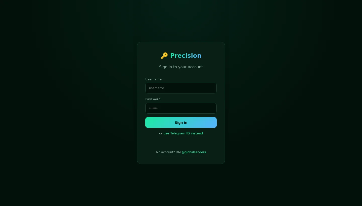 Precision login screen